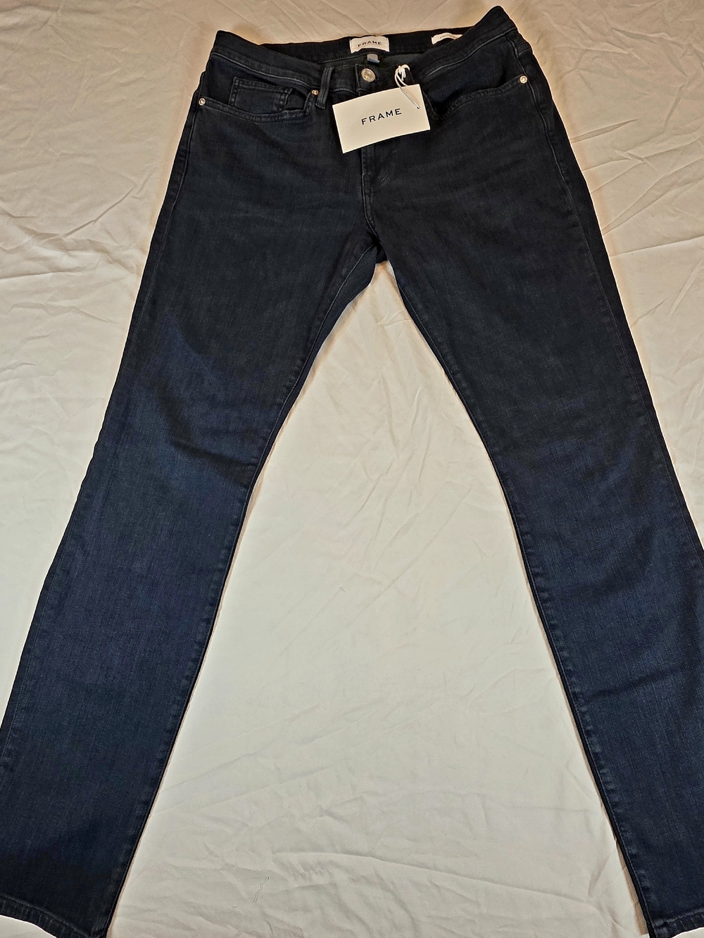 NWT FRAME L'Homme Skinny Jeans 33 Placid Dark Wash Stretch Denim MSRP $208